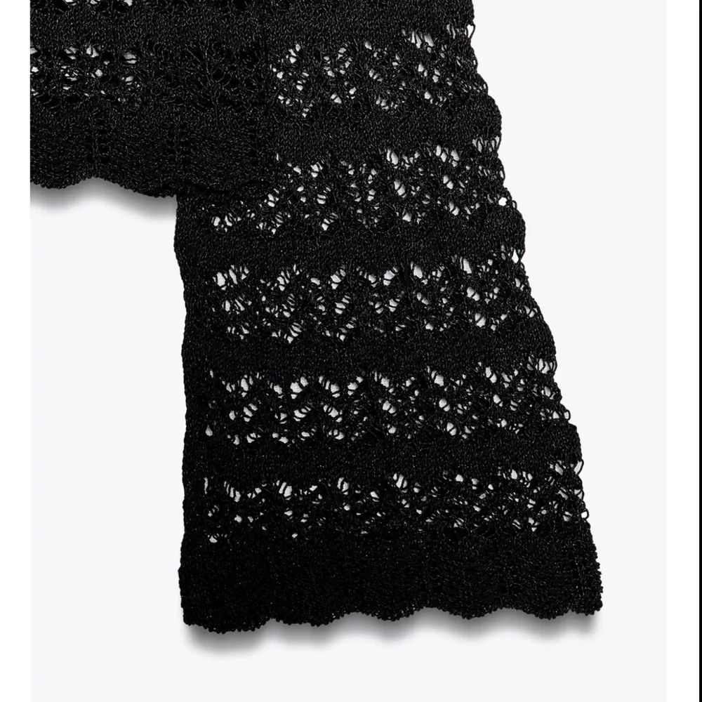 ZARA POINTELLE KNIT CROP TOP